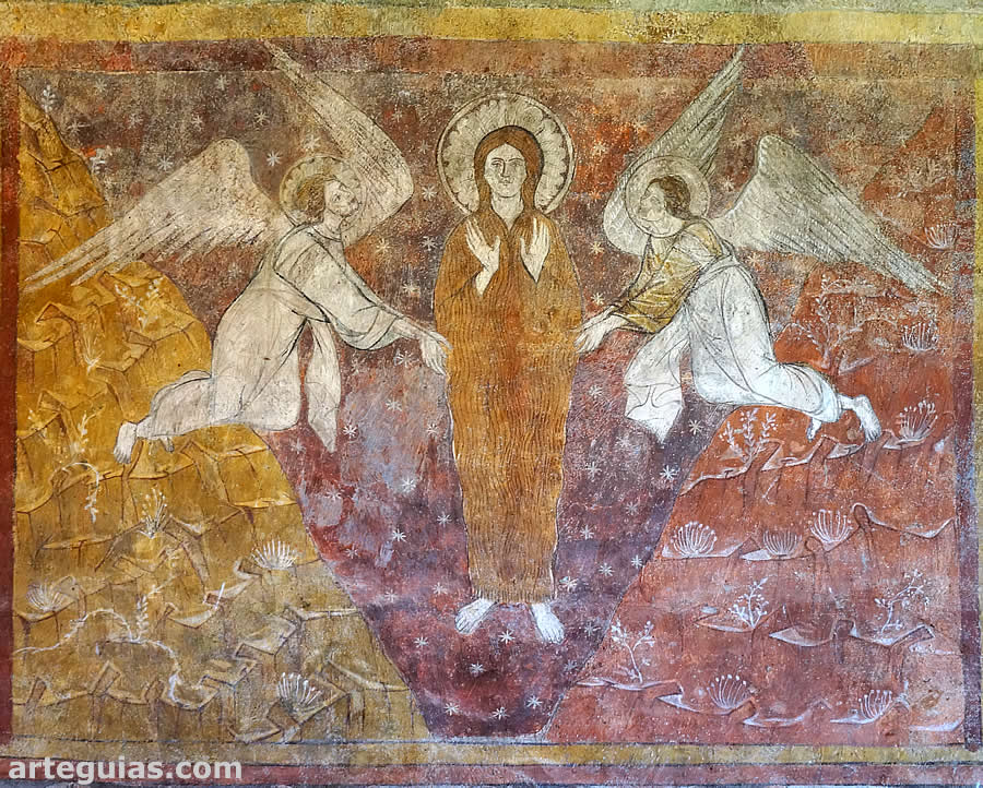Santa María MAgdalena siendo elevada al Cielo por ángeles