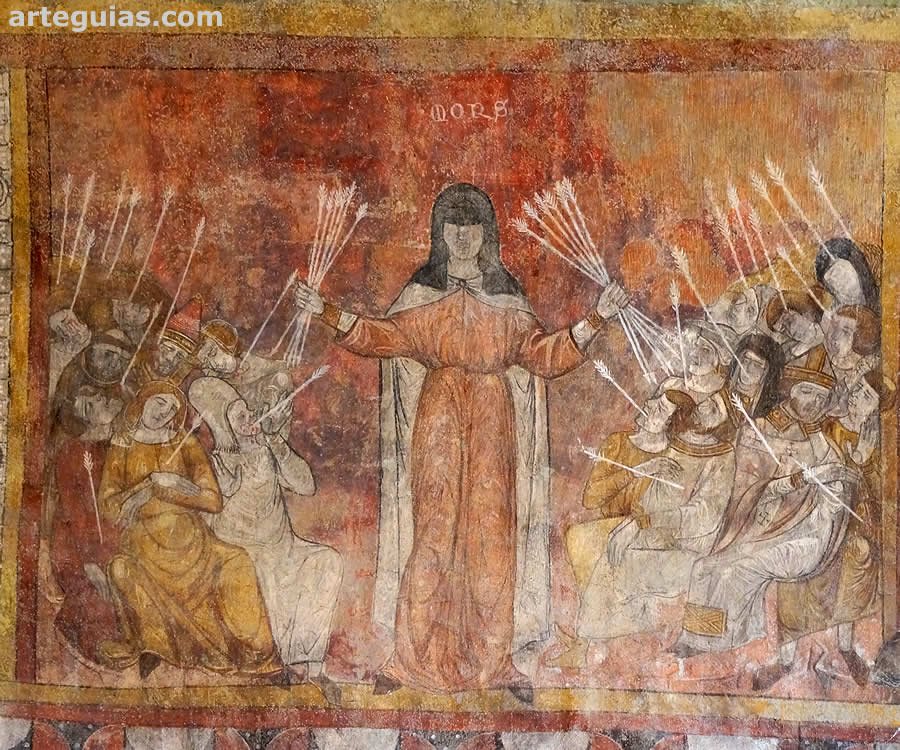 Pintura mural del siglo XIV contemporánea a la Peste Negra