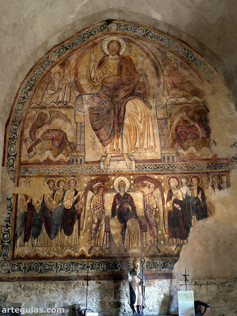 Fresco románico del refectorio de la Abadía de Lavaudieu