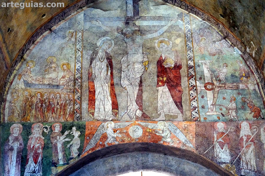 Freco gótico con pasajes de la Pasión