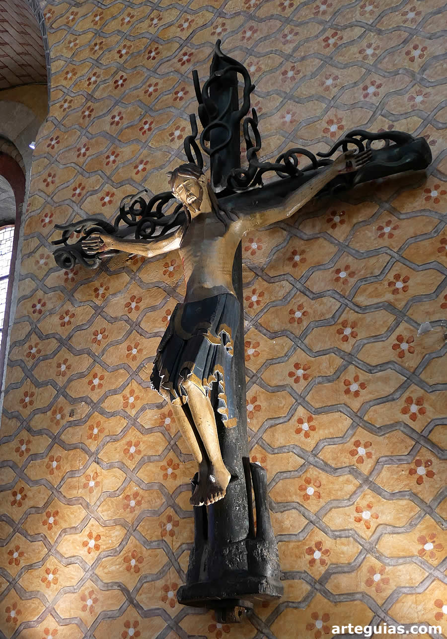 Moissac: Cristo rom&aacute;nico de la iglesia