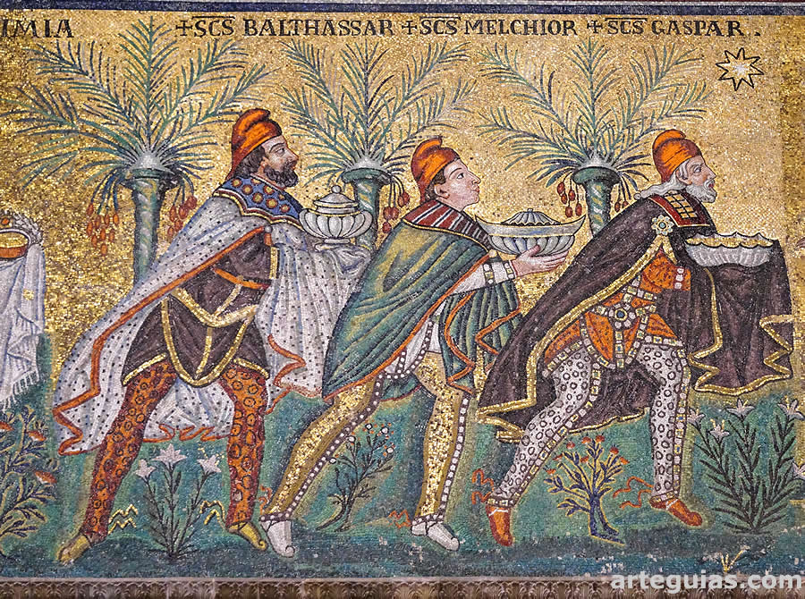 El mosaico m&aacute;s famoso de San Apolinar el Nuevo de R&aacute;vena: los Magos