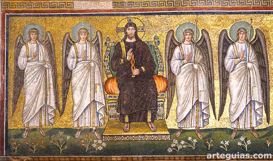 Cristo entronizado con cuatro &aacute;ngeles
