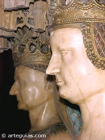 Carlos el Noble y su esposa  Leonor de Trast&aacute;mara