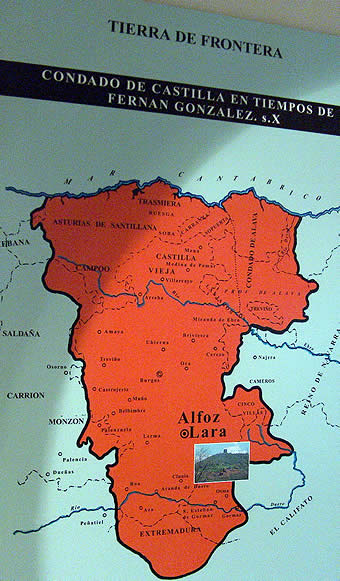 Mapa del Condado de Castilla en tiempos de Fern&aacute;n Gonz&aacute;lez