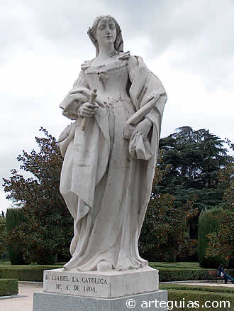 Isabel la Cat&oacute;lica. Estatua situada junto al Palcio Real de Madrid