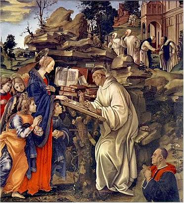 Visi&oacute;n de San Bernardo por Filippino Lippi