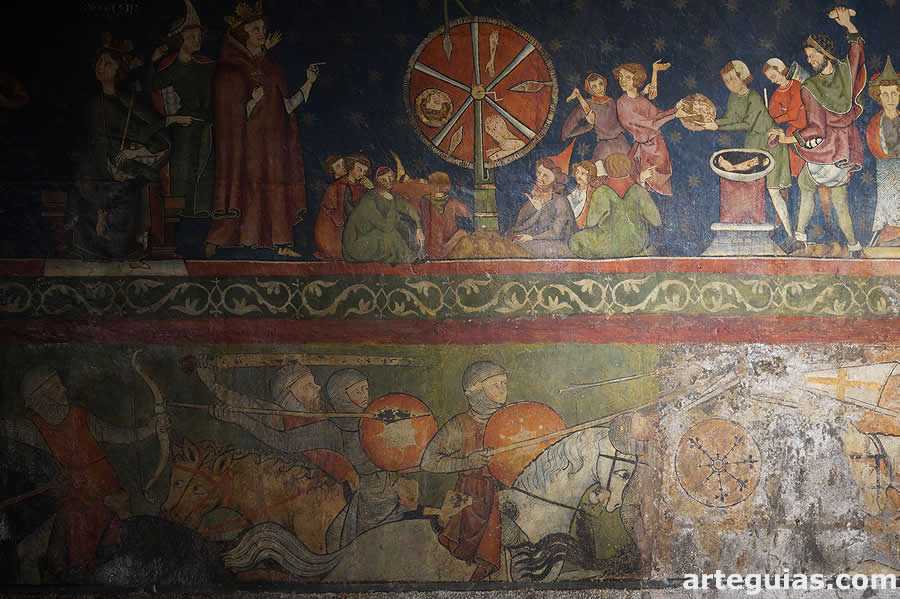 En el registro inferior, escena de las Cruzadas