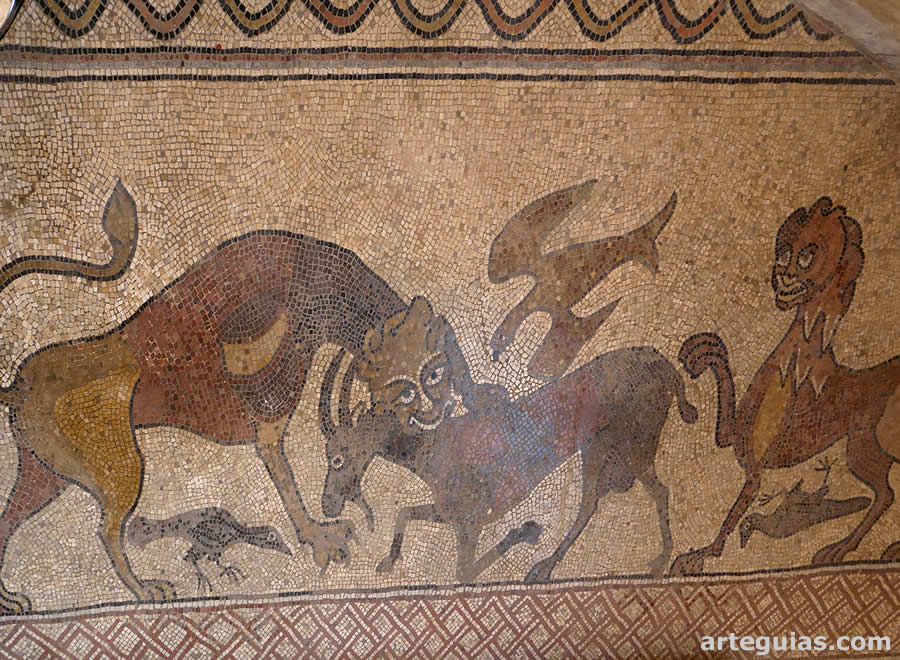 Mosaico rom&aacute;nico de la catedral de Lescar