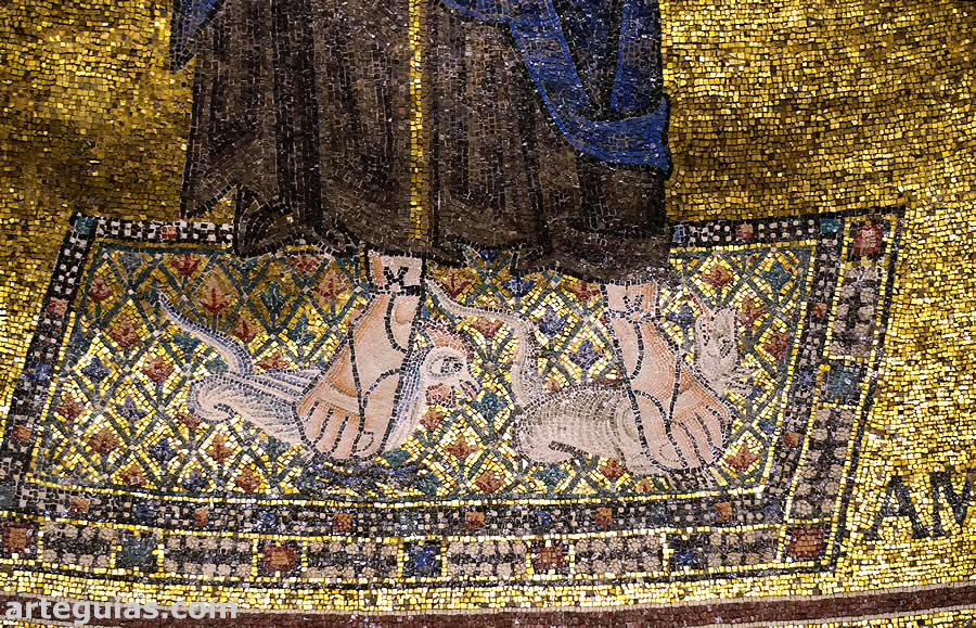 Cristo pisando un drag&oacute;n y un basilisco