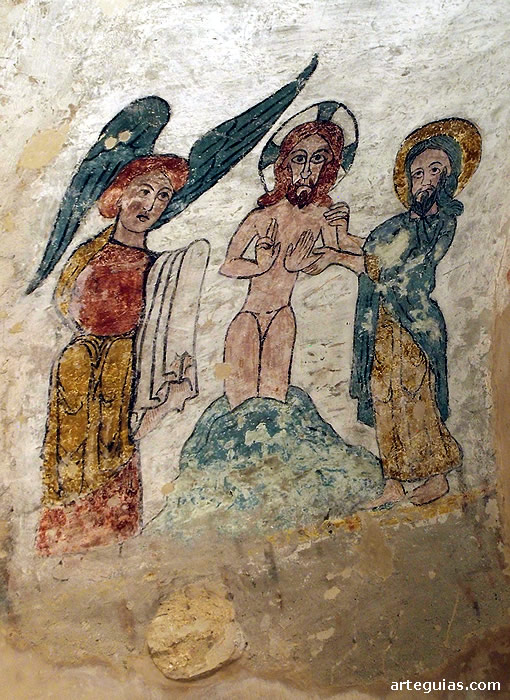 Escena del Baustismo de Cristo en el Jordán
