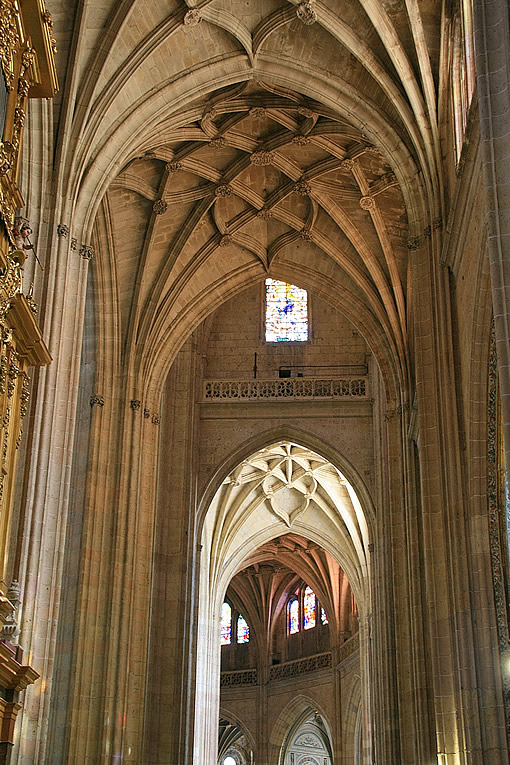 B&oacute;vedas estrelladas del interior de la Catedral de Segovia