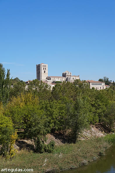Vista de la catedral de Zamora desde el Duero