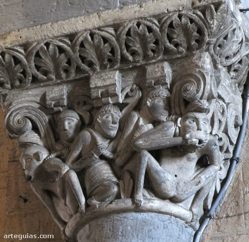 Colegiata de Saint Gaudens: capitel historiado