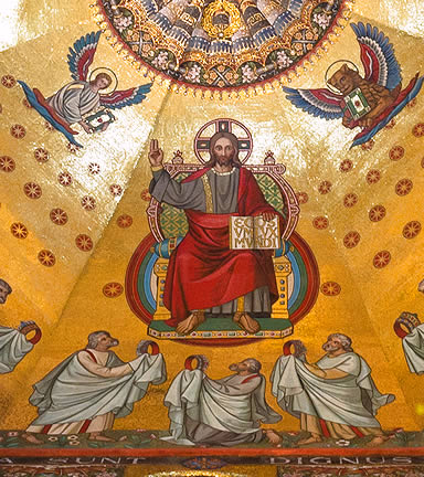 Cristo en Majestad, C&uacute;pula de la Capilla Palatina de Aquisgran