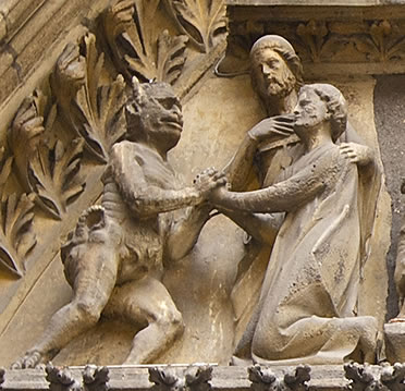 Pacto de venta del su alma entre Te&oacute;filo y el diablo