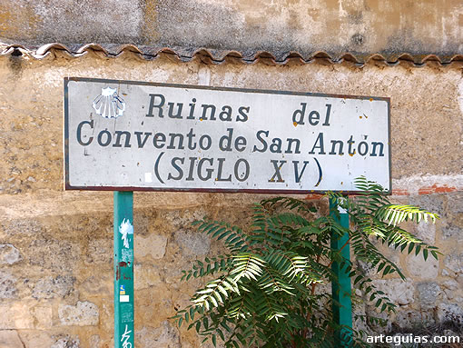 Cartel de las Ruinas del Convento de San Ant&oacute;n de Castrojeriz