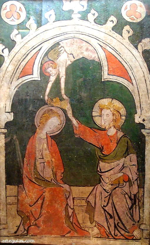 Museo del Palacio de Pedro I en el Convento de Santa Clara de Astudillo. Tabla gótica con la Coronación de la Virgen