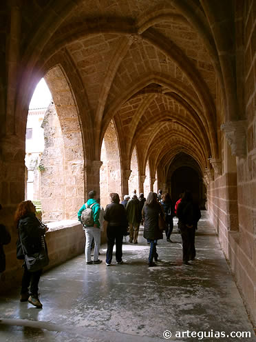 Paseando por el claustro del Monasterio de Piedra