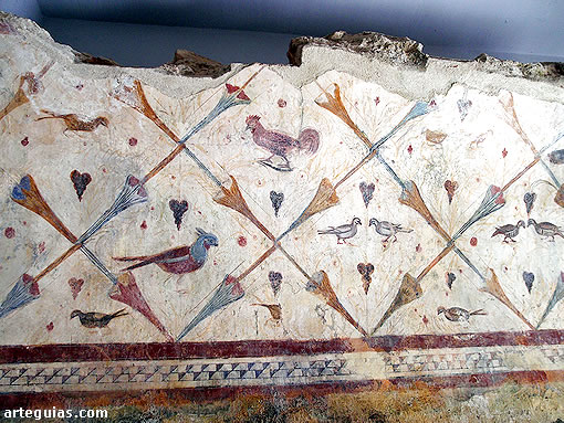 Detalle de las pinturas murales de Santa Eulalia de Bóveda