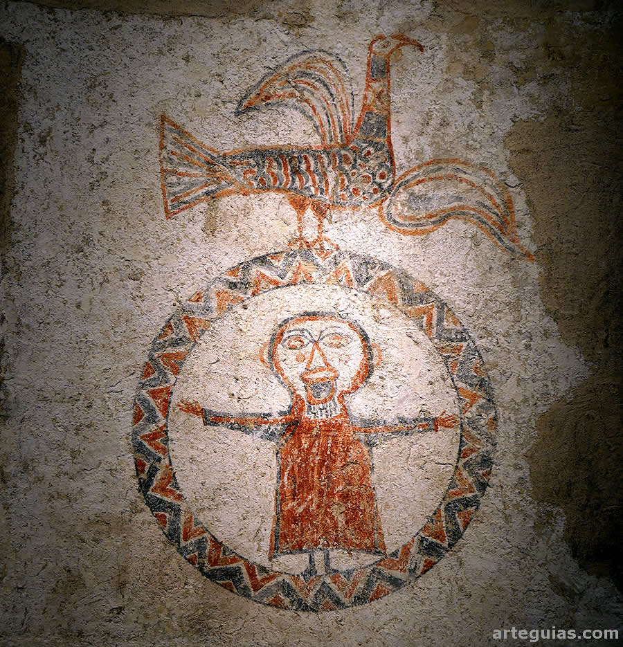 El famoso orante, pintura prerrománica de Sant Quirze de Pedret