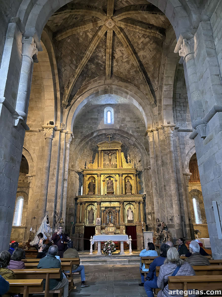 Explicaciones en el interior de San Martín de Castañeda