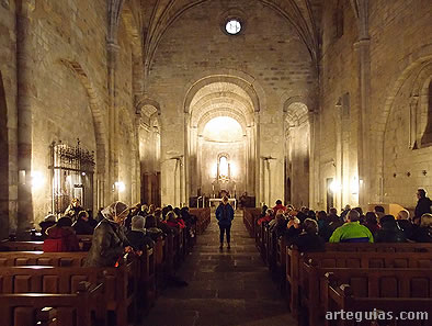 Interior de la iglesia abacial de Leyre