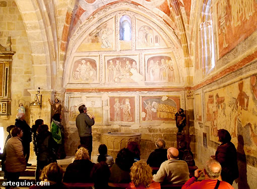 Ya por la tarde del sábado nos acercamos a la iglesia de Matamorisca con otro repleto programa pictórico mural