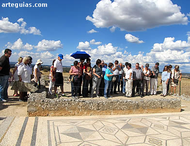 Mosaico en la ciudad romana de Clunia
