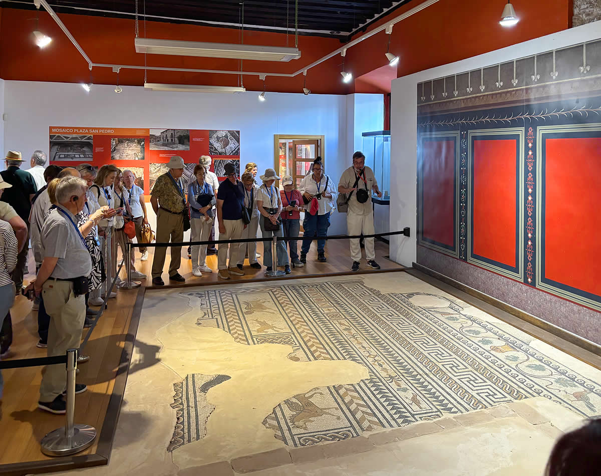 Mosaico romano conservado y expuesto en el Palacio Ducal de Medinaceli