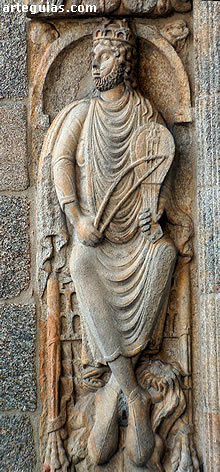 Relieve del Rey David en la catedral de Santiago de Compostela