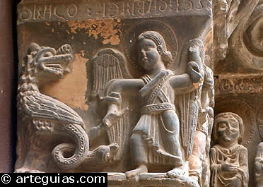 San Gabriel con un drag&oacute;n. San Pedro de Fraga