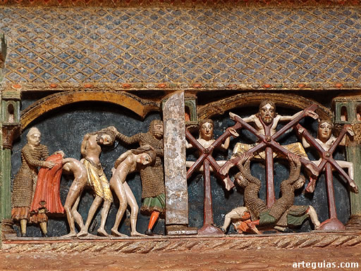 Cenotafio de la basílica de San Vicente de Ávila: martirio de los tres hermanos cristianos