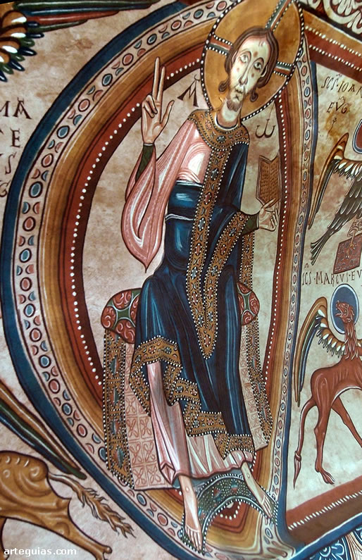 V&iacute;deo mapping con Cristo en Majestad en el lateral norte de la b&oacute;veda de medio ca&ntilde;&oacute;n del &aacute;bside