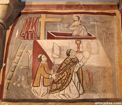 Iglesia de San Cebrián de Mudá: pintura mural gótica