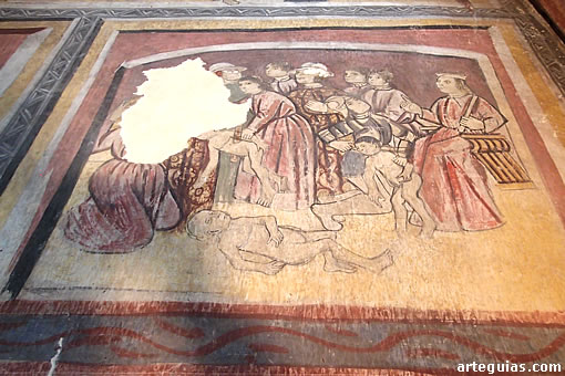 Iglesia de San Cebrián de Mudá: pinturas de la Matanza de los Inocentes