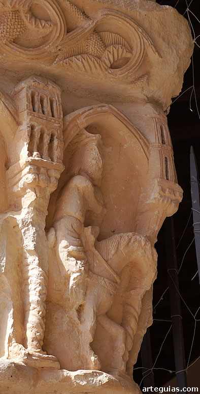 Uno de los Reyes Magos dirigiéndose a presencia de Jesús