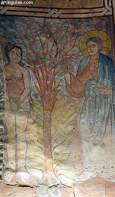 Escena del G&eacute;nesis entre Dios y Eva