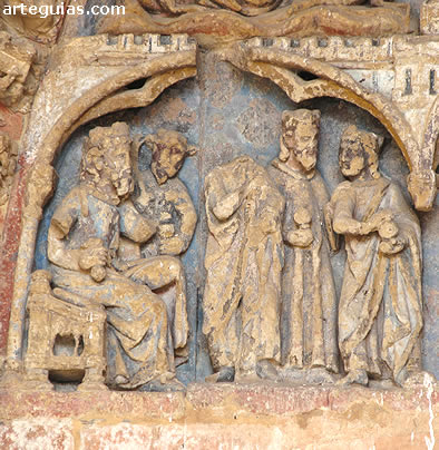 La entrevista de los Reyes Magos y Herodes, asesorado por el diablo