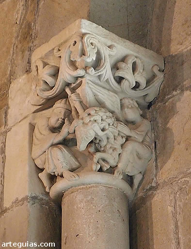 Capitel con la escena del Sacrificio de Isaac