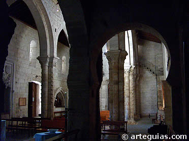 Naves rom&aacute;nicsa de Santa Mar&iacute;a de Wamba, vistas desde la cabecera prerrom&aacute;nica