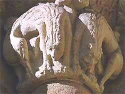 Leones en un capitel rom&aacute;nico. &Aacute;vila