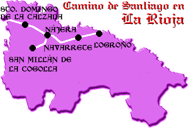 Mapa del Camino de Santiago en La Rioja