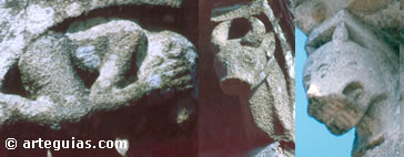 Canecillos de la iglesia rom&aacute;nica de San Pedro de Angoares. Ponteareas