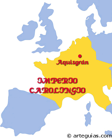 Alcance geogr&aacute;fico del Imperio carolingio