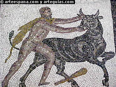 Los mosaicos romanos muestran los mismos motivos y est&eacute;tica que la pintura romana. MAN