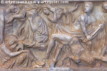 Escultura romana: Sepulcro de la Orest&iacute;ada. Husillos. Palencia