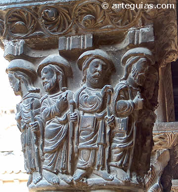 Peregrinos. Claustro de Tudela, Navarra
