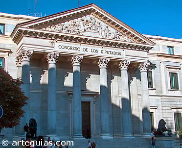 Arquitectura neocl&aacute;sica. Palacio de las Cortes de Madrid