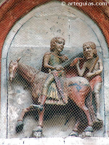 San Mart&iacute;n y el mendigo desnudo. Iglesia de San Mart&iacute;n de Salamanca